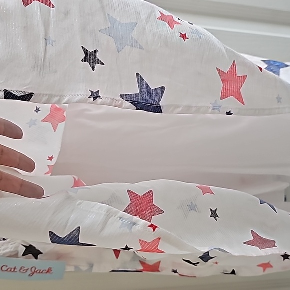 Cat & Jack white summer dress with red and blue multi star summer dress - Picture 4 of 14